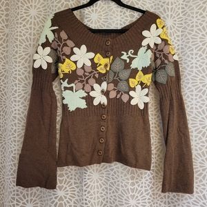 Anthropologie Moth Floral Sweater - Size Small